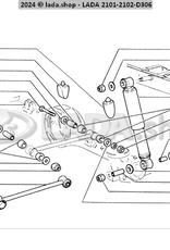 Original LADA 2101-2915550, Cow distance attachment of the lower end of the shock absorber of a rear bracket