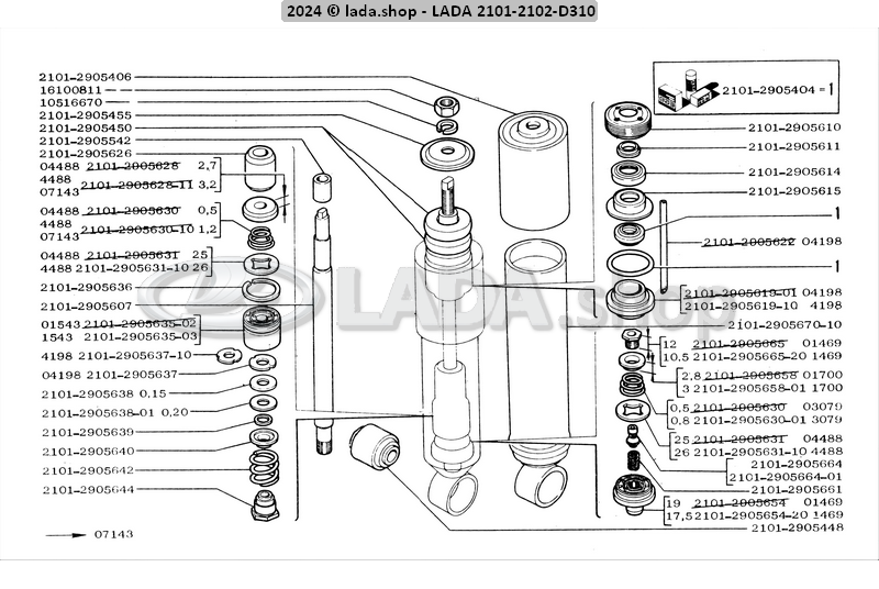 Original LADA 2101-2905402-06, Shock Absorber. Front