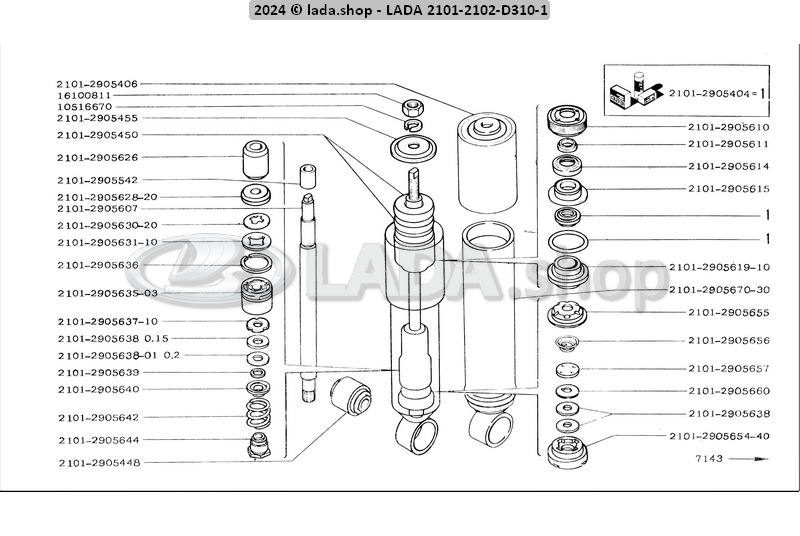 Original LADA 2101-2905402-06, Amortiguador del.