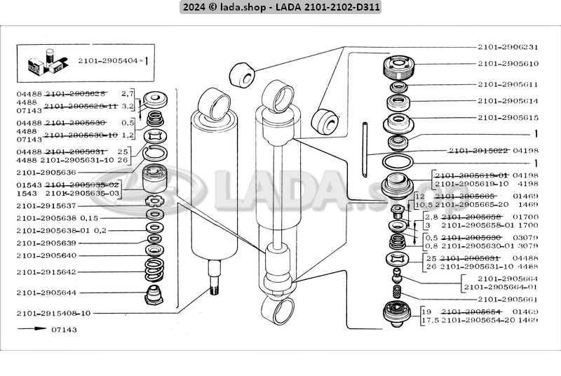 Original LADA 2101-2905619-10, Manchon de guidage. piston