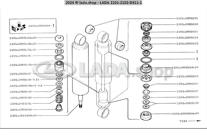 Original LADA 2101-2905619-10, Fuehrungshuelse. Kolben