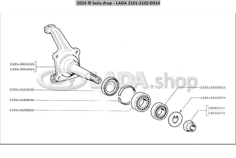 Original LADA 0000-1004044171, Ecrou M18x1.5