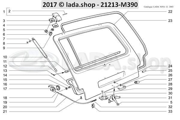 Original LADA 21213-6300014-10, Porta da bagageira Niva 1700