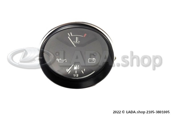 Original LADA 2105-3801005, Indicador de temperatura e combustível no painel de instrumentos Lada 2104 - 2105