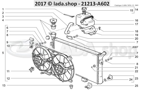 Original LADA 21214-1308008-82, Ventilador electrico del radiador Ø287mm