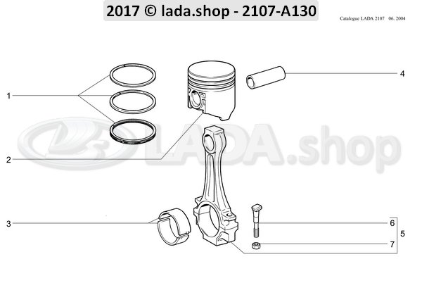 Original LADA 2101-1000100-32, Jeu de segments de piston +0.8 mm
