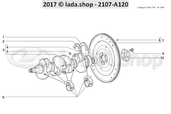 Original LADA 2101-1000102-12, Conjunto De Rolamento Principal Conchas De +0.50 Mm