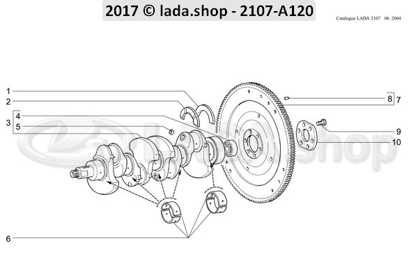 Original LADA 2101-1000102-12, Satz Kw-Lager 0.50