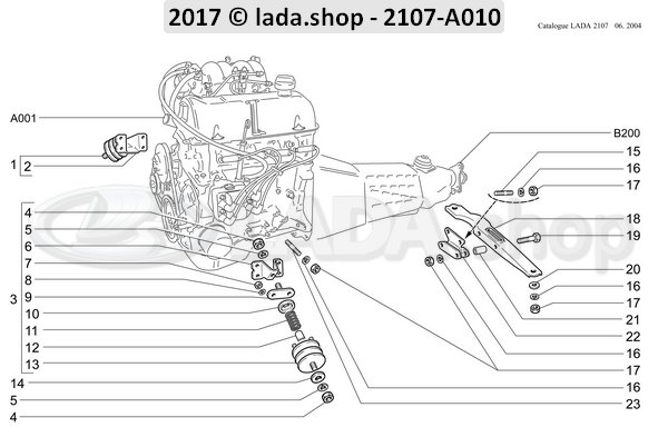 Original LADA 2101-1001020, Motorlager