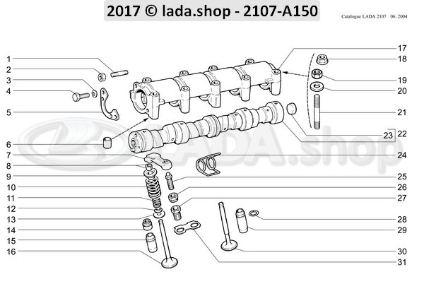 Original LADA 2101-1003017, De plaats van bush