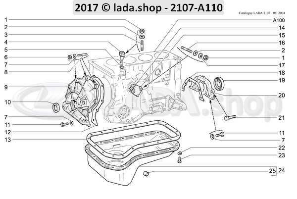 Original LADA 2101-1005034-02, Garniture d'étanchéité AV de vilebrequin