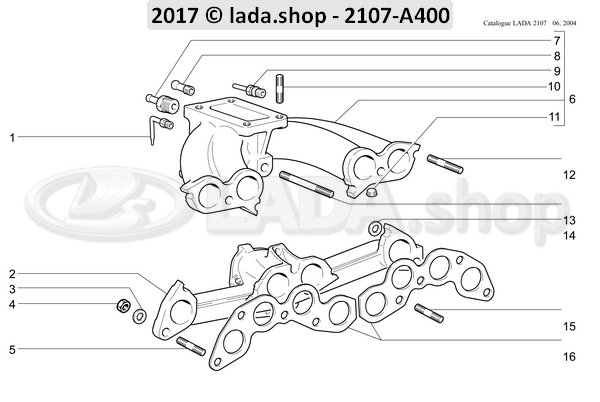 Original LADA 2101-1008016-01, afvoerpijp