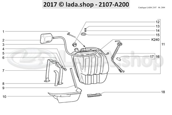 Original LADA 2101-1101107, Gasket fuel tank