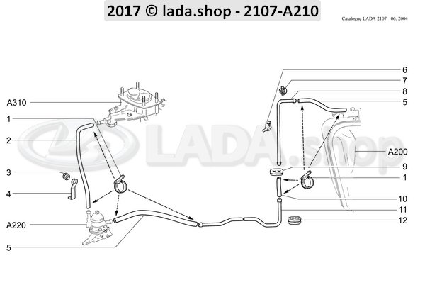 Original LADA 2101-1104070, Hose 120 mm