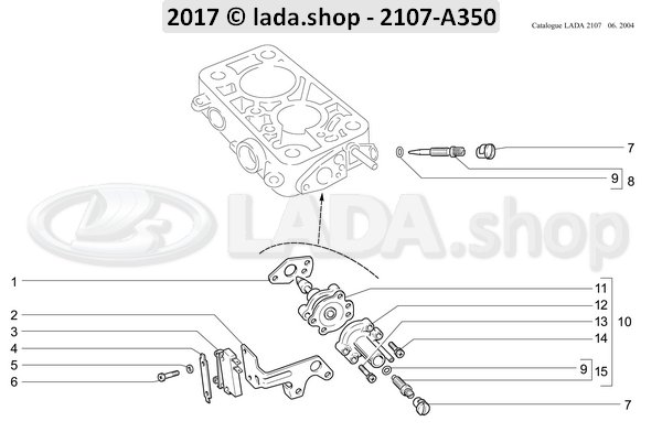 Original LADA 2101-1107018, Junta del carburador