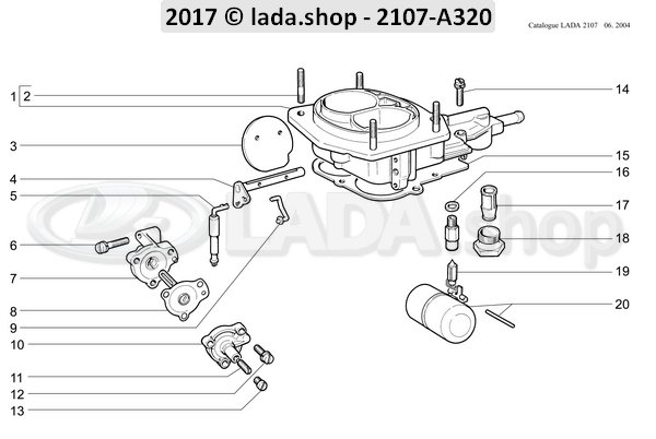 Original LADA 2101-1107624, Mariposa de aire