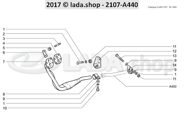 Original LADA 2101-1203025, Bracket