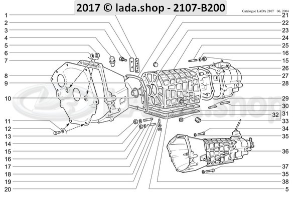 Original LADA 2101-1601120, Cover clutch housing