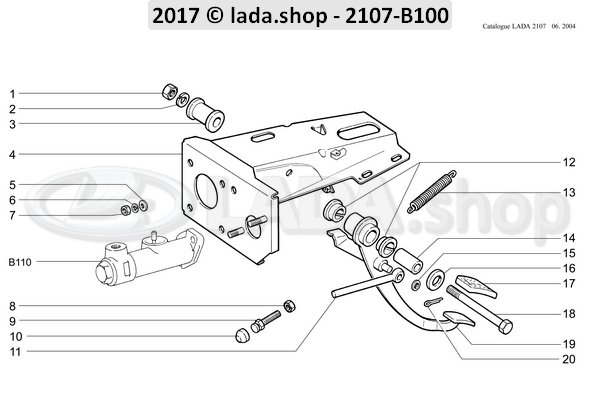 Original LADA 2101-1602048, Couvre-pédale