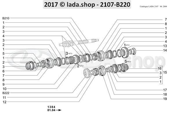 Original LADA 2101-1701113, Bush gear