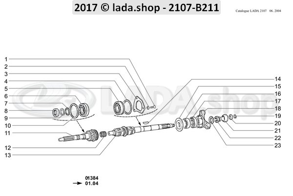 Original LADA 2101-1701243, Arandela elastica