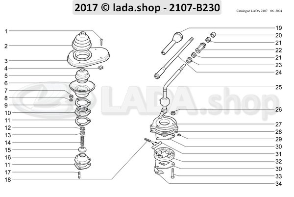 Original LADA 2101-1703101, Boot gear lever