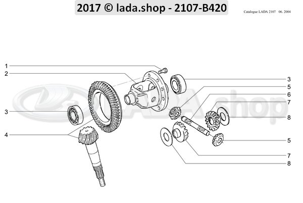 Original LADA 2101-2403060, Pinion shaft