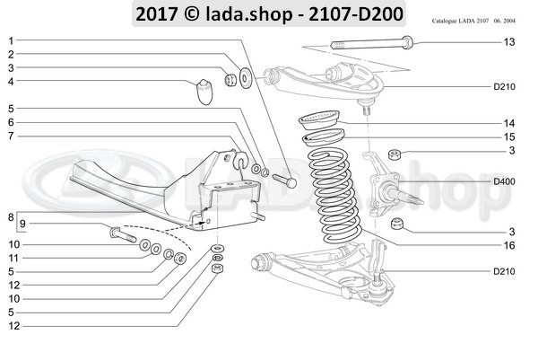 Original LADA 2101-2902712, Front coil spring
