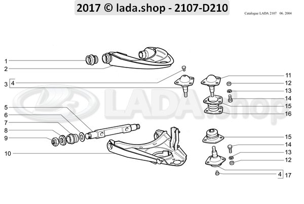 Original LADA 2101-2904021-01, Querlenker Unten Lin