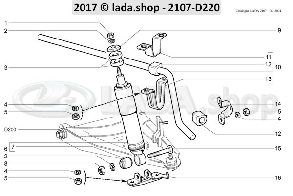 Original LADA 2101-2905402-06, Amortiguador del.