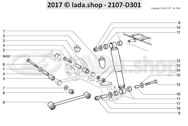 Original LADA 2101-2919013-02, Barra Longitudinal. Superior       