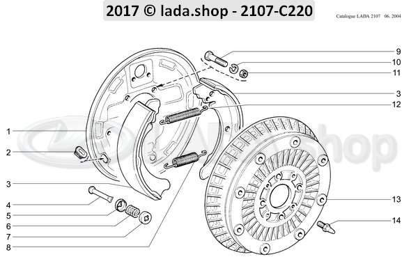 Original LADA 2101-3502070, Brake drum LADA 2101-7