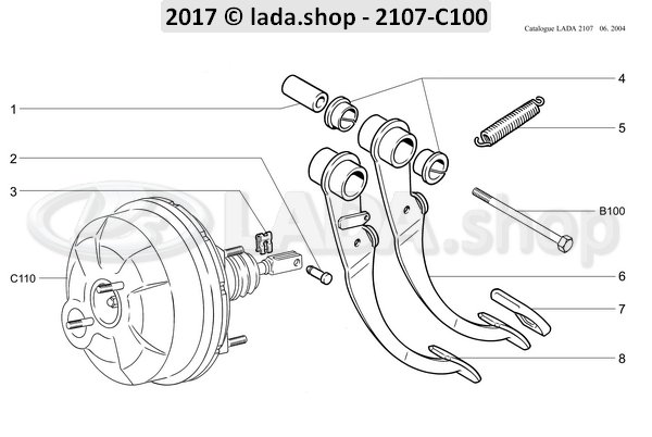 Original LADA 2101-3504094, Spring pedaal