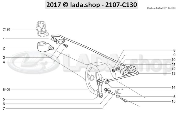 Original LADA 2101-3512122, Bedieningsstang 7.5 mm
