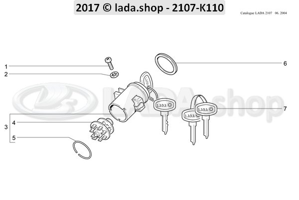 Original LADA 2101-3704000-11, contactslot - origineel Lada - OEM 2101-7 - Niva 4x4