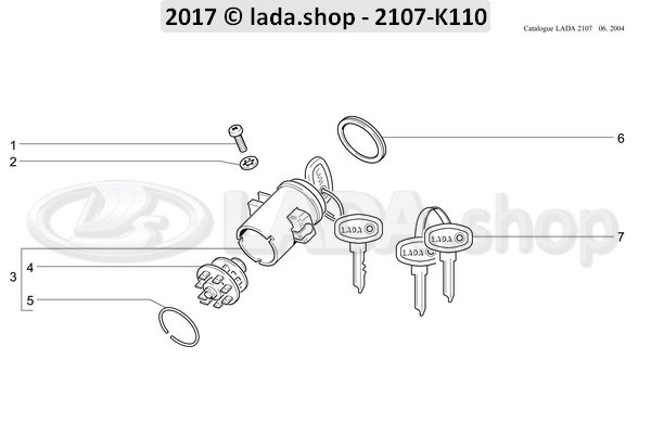 Original LADA 2101-3704000-11, Ignition switch  - Original Lada - OEM 2101-7 - Niva 4x4