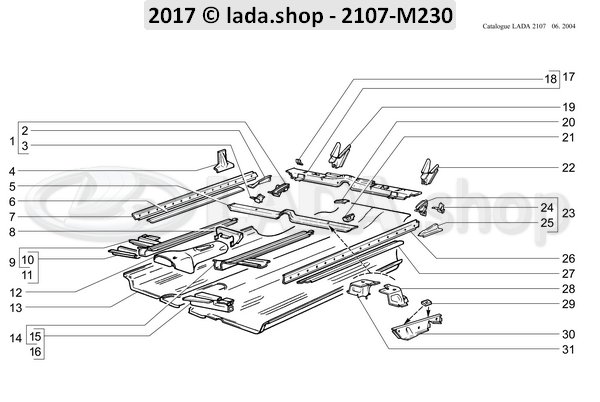 Original LADA 2101-5101106, Middle pillar connector
