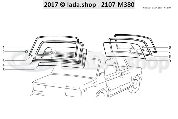 Original LADA 2101-5206066, Verkleidungsstück f. Scheibenfassung