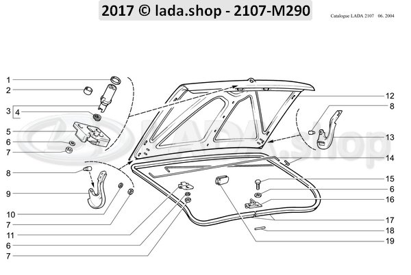 Original LADA 2101-5605035, Axe de charnière de couvercle