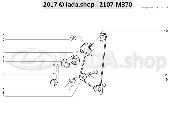 Original LADA 2101-6204020-01, Mécanisme de lève-glace AR