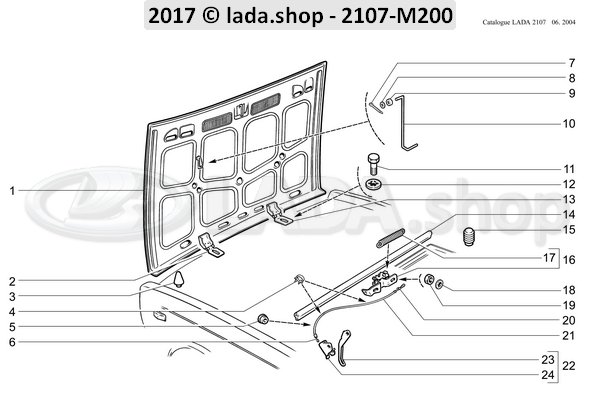 Original LADA 2101-8406010, Bloqueio Bonnet