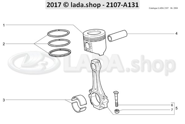 Original LADA 21011-1000100-31, Jeu de segments de piston +0.4 mm