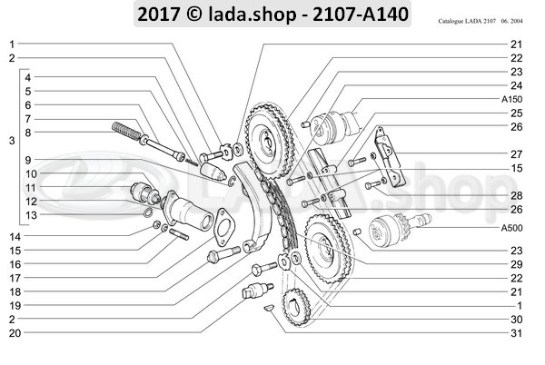 Original LADA 2103-1006040-82, Timing chain 116 links