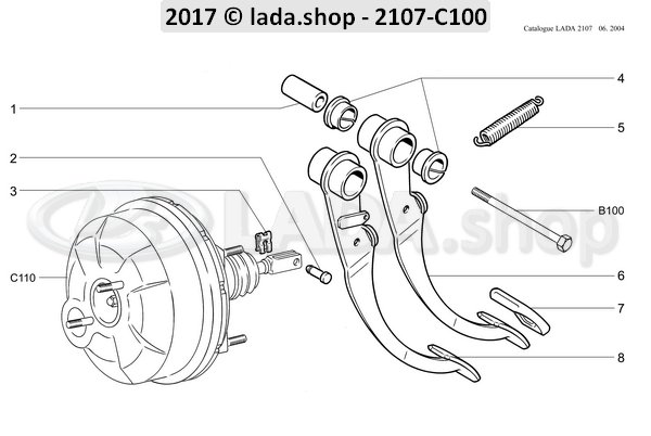 Original LADA 2103-3504010-02, Pédale de frein