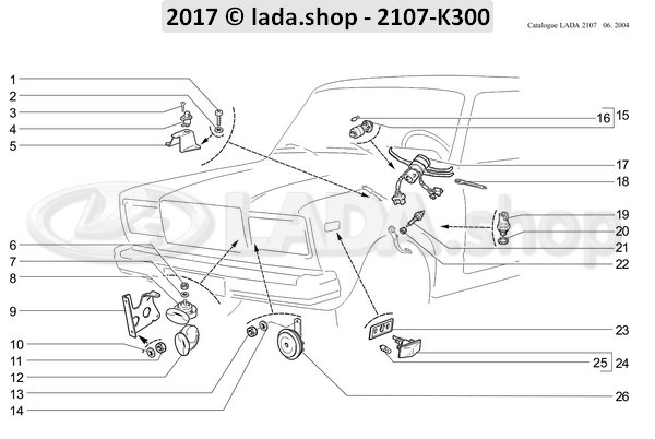 Original LADA 2103-3721010, Claxón acústico tono alto