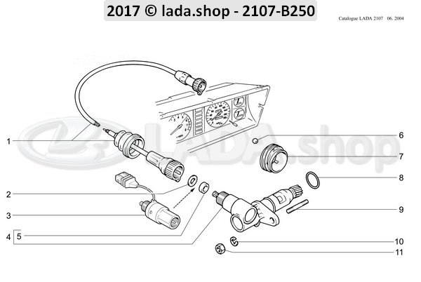 Original LADA 2103-3802610, Tachowelle 968 mm