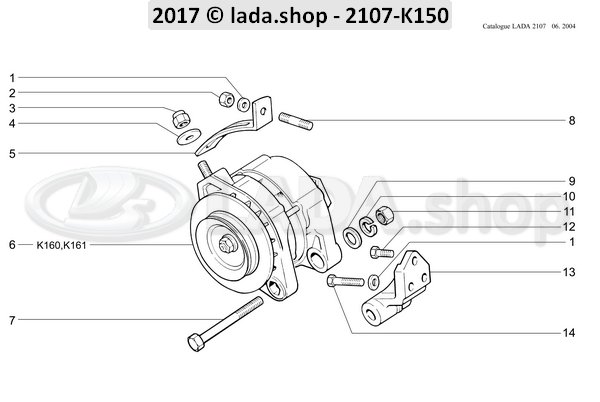 Original LADA 2105-3701630, Beugel. generator