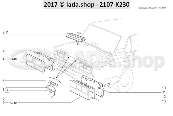 Original LADA 2105-3717010, Lamp. licence plate