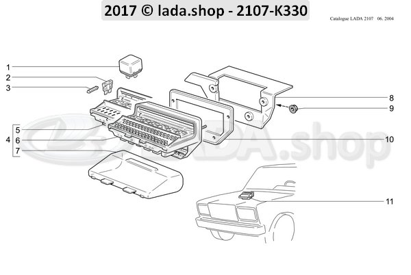 Original LADA 2105-3722345, Frame. Caixa De Fusíveis