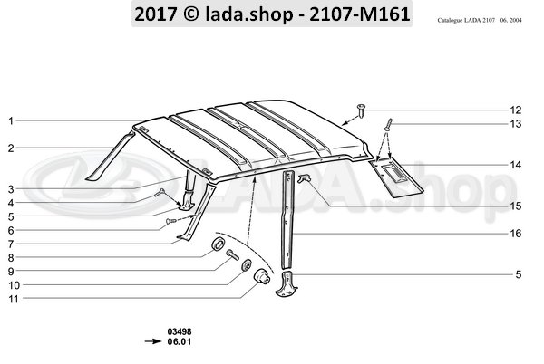 Original LADA 2105-5004060, Isolation de pilier. droit